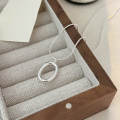 wholesale S925 Sterling Silver Hollow-Out Oval Pendant Necklace for Women, Light Luxury Minimalist Style Fashion Simple Collarbone Chain Trendy-0-5