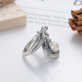 wholesale S925 Sterling Silver Zodiac Year Fierce Dragon Design Spliced Pearl Ring Unique Trendy Index Finger Ring-0-2