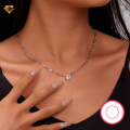 wholesale Metal: 925 Sterling Silver Cross-border best-selling women's zircon star heart chain necklace Halloween jewelry wholesale-0-0