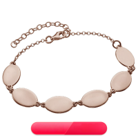 wholesale S925 Silver Oval Bracelet Engraved with 3-6 Names for Cross-Border Gifts for Family-White Copper