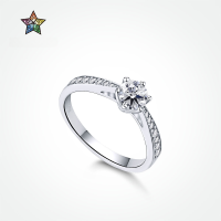 wholesale S925 Sterling Silver Classic 6-Prong High Carbon Diamond Light Luxury Micro-Set Engagement Ring for Women, Source Supplier for Internet Celebrity Live Streamers Wholesale-DY120014-SW-WH 8