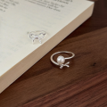 wholesale 925 Sterling Silver Swarovski Pearl Bow Ring Women Korean Summer New Ins Trendy Minimalist Cool Ring-0-3