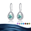wholesale S925 Silver Moissanite Drop Earrings, Foreign Trade Hot-Style, Niche Fashion Trend, Luxurious High-End Sense Wholesale-0-8