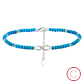 wholesale S925 Sterling Silver Turquoise Ankle Chain for Women, Beach Foot Jewelry Wholesale-0-2
