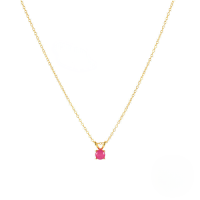 wholesale S925 Sterling Silver Natural Gemstone Classic Collarbone Necklace, Viral Tiktok Live Stream Same Style, Elegant And Luxurious High-end Necklace-Gold-Rose Ruby