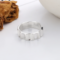 wholesale S925 Sterling Silver European and American Cross-Border Minimalist Wave Texture Irregular Geometric Open Ring-0-1