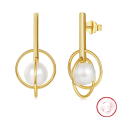 wholesale GPE Collection S925 Sterling Silver European and American Cross-Border Exquisite Earrings, Natural Freshwater Pearl Stud Earrings Wholesale-0-109