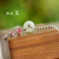 wholesale Sterling Silver Enamel Plum Blossom Jade Jewelry and Hetian Jade Peace Buckle Bracelet, a Unique Girlfriend's Birthday Gift-0-0