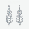 wholesale Metal material first: 2ct pear-shaped 7*10 high carbon diamond drop earrings, bold and exaggerated fringe long earrings, new collection by Shipei Jewelry-0-0