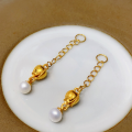 wholesale Gold-Plated Sterling Silver Mermaid Tail Rose Pearl Accessory Bracelet Necklace Braiding String DIY Handcraft Spacer Bead Semi-Finished-0-3