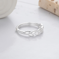 wholesale S925 Sterling Silver Hollow-out Wheat Ear Leaf Ring, Simple Fashion Fresh Sweet Delicate Index Finger Ring for Women-0-2