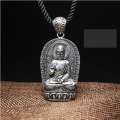 wholesale 990 Sterling Silver Guardian Pendant Pure Silver Jewelry Unisex Birth Year Buddha Couple Necklace Wholesale Buddha Pendant-0-3