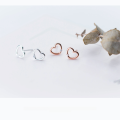 wholesale S925 Silver Korean-style Fashion Minimalist Heart Stud Earrings, Simple and Elegant Diamond-Embedded Heart-shaped Ear Accessories E8634-0-2