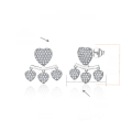 wholesale S925 Silver Hypoallergenic Plated 18k White Gold Two-Way Wear Double Heart Full Moissanite Earrings-0-5