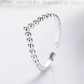 wholesale S925 Sterling Silver Diamond-shaped Bead Ring, Niche Luxury Adjustable Stackable Index Finger Ring, Factory Direct-0-1