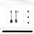 wholesale S925 Sterling Silver Cloud-Pull Jewelry Luxury Artificial Emerald Teardrop Drop Earrings for Women Wholesale-0-1