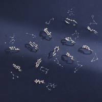 wholesale S925 Silver Zodiac Sign Open Ring for Women, Korean Style Minimalist Diamond-Accented Single Ring J5582-s925 silver Aries opening adjustable