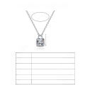 wholesale S925 Sterling Silver Moissanite Necklace for Women, Small Square Pendant, Minimalist Sugar Cube Design-0-4