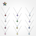 wholesale 925 Silver Cross-border Women's Small and Minimalist Luxury Birthstone Series Colorful Flower Pendant Fresh and Elegant Collarbone Necklace-0-0