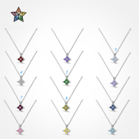 wholesale 925 Silver Cross-border Women's Small and Minimalist Luxury Birthstone Series Colorful Flower Pendant Fresh and Elegant Collarbone Necklace-DY190958-SW-WH (April)  925 silver