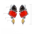 wholesale S925 silver luxury designer gemstone earrings for banquet pairing with high-end feel, natural colored gemstone earrings, Russian-0-4