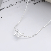 wholesale S925 Silver Korean Style Knot Design Ins Wind Luxury Minimalist Small Run Designer Versatile Necklace for Women-YL521M/approx. 4.3g 925 silver