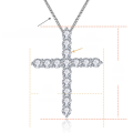 wholesale 925 silver plated with 18k gold, 30mm D-color round moissanite cross necklace that passes diamond tester, same as hip-hop rappers wear-0-5