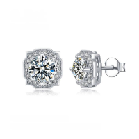 wholesale Rose gold, 9K/10K/14K/18K gold, 05ct moissanite earrings, light luxury fashion, summer earrings-9k gold 0.5ct moissanite earrings