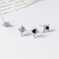 wholesale 925 Sterling Silver Exquisite Minimalist High-End Design Ins Niche Diamond-Inlaid Eight-Pointed Star Stud Earrings M06242-0-4