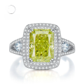 wholesale 925 silver new jewelry imported high-carbon diamond 8*11 olive green ring women's-0-0