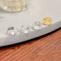 wholesale S925 Sterling Silver Openwork Six-Syllable Mantra Ring Unisex Fashionable and Unique Bold Retro Adjustable Live Opening Ring-[Distressed] Six-Character Mantra Ring/Approx. 4g&gt;JZ002081 Sterling Silver