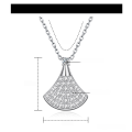 wholesale S925 sterling silver plated with 18K gold full moissanite small dress necklace, elegant high-end moissanite pendant-0-6