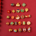 wholesale Metal materials: ancient French gold, old gold, fired enamel, cloisonné, sand gold Accessories: fortune beads, spacer beads, back cloud DIY accessories for bracelets-0-5