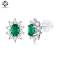 wholesale S925 Silver Earrings Canglan Stud Earrings Cultivated Emerald Source Spot Hot Sale Ear Jewelry Factory Wholesale-0-1