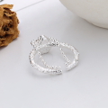 wholesale S925 Sterling Silver Irregular Textured Beaded Chain Ring with Lava Finish, European and American Fashion Stackable Style-0-2