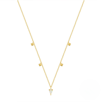 wholesale S925 Sterling Silver Layered Four-pointed Star Opal Zircon Inlaid Women's Necklace-Gold 925 silver