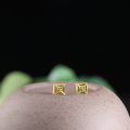 wholesale Gold-plated 925 Silver Inlaid with Hetian Jasper Minimalist Square Earrings with Certificate-0-1