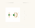 wholesale S925 Sterling Silver Vintage Style Star Emerald Earrings, Small Hoop Earrings for Women, Minimalist Design Octagram Ear Studs-0-5