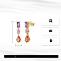 wholesale Metal geometric multi-layer drop earrings for women, luxury long statement earrings-0-1