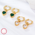wholesale S925 Sterling Silver French Retro Palace Style Earrings for Women, Heart-Shaped Zircon Ear Hoops, Cross-Border Supply Women's Jewelry-0-1