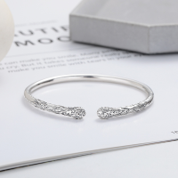 wholesale S925 Sterling Silver Retro Antique Craft Black Myth: Wukong's Tight Hoop Spell, Golden Staff Pattern Relief Bracelet-291S/approx. 16.9g 925 silver