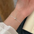 wholesale S925 Sterling Silver Round Bead Snake Chain Bracelet for Women, Simple and Sweet Silver Bead Korean Style Ins Niche Accessory with a Sense of Elegance-0-1