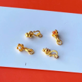 wholesale S925 Gold-Plated Silver South Red Connection Clasp for DIY Bracelet Necklace S-Hook Flower Clasp Hook Fastener Pendant Clasp-0-1