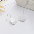 wholesale S925 Sterling Silver Christmas Tree Fan-shaped Brushed Texture Earrings, New Chinese Style Ins Trendy Women's Earrings-0-2