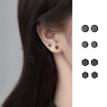 wholesale S925 silver geometric stud earrings for women, Korean and Japanese style, minimalist round hexagon small and delicate ear accessories M00466-0-0