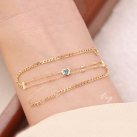 wholesale S925 Sterling Silver Red Elk New All-Over Love Double-Layer Exquisite Light Luxury Bracelet, Fashionable and Versatile for Daily Commute and Everyday Women's Wear-BS0191-Gold 925 Silver