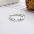 wholesale S925 Sterling Silver Irregular Crushed Silver Ring, Minimalist Design, Versatile Viral Style Trending Stackable Index Finger Ring for Women-0-1
