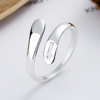 wholesale S925 Metal Hip-Hop Style Cross Letter Openwork Ring, Fashionable and Minimalist Unisex Ring-YJ255/approx. 1.8g Adjustable opening
