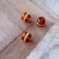 wholesale S925 gold-plated silver with inlaid natural blood amber hamburger bead spacer accessories for DIY bracelets, necklaces, and amber/beechwood jewelry-0-5