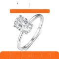 wholesale S925 Sterling Silver Oval Moissanite Ring, Exquisite Unique Design Ring, Amazon Best Seller-0-0